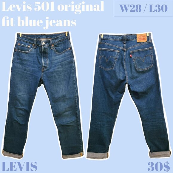 Levis 501 original  fit blue jeans - Picture 1 of 3